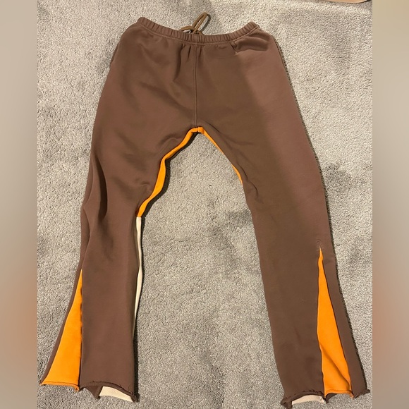RED LETTERS ORANGE/CREAM/BROWN HEAVY WEIGHT FLARE PANTS (OFFERS ARE ACCEPTED) - Picture 8 of 8